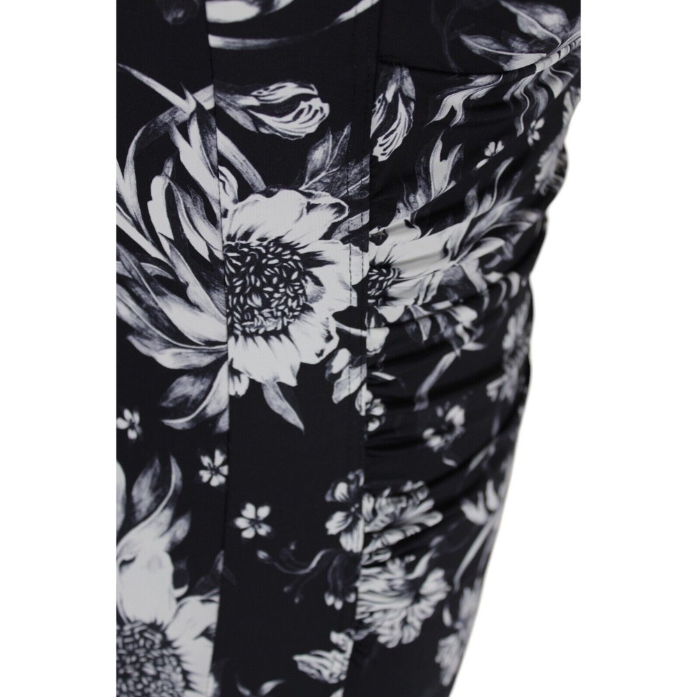 Nip Tuck Slimming Swimsuit size 10 Black Floral Runched Bandeau One Piece - Picture 6 of 16